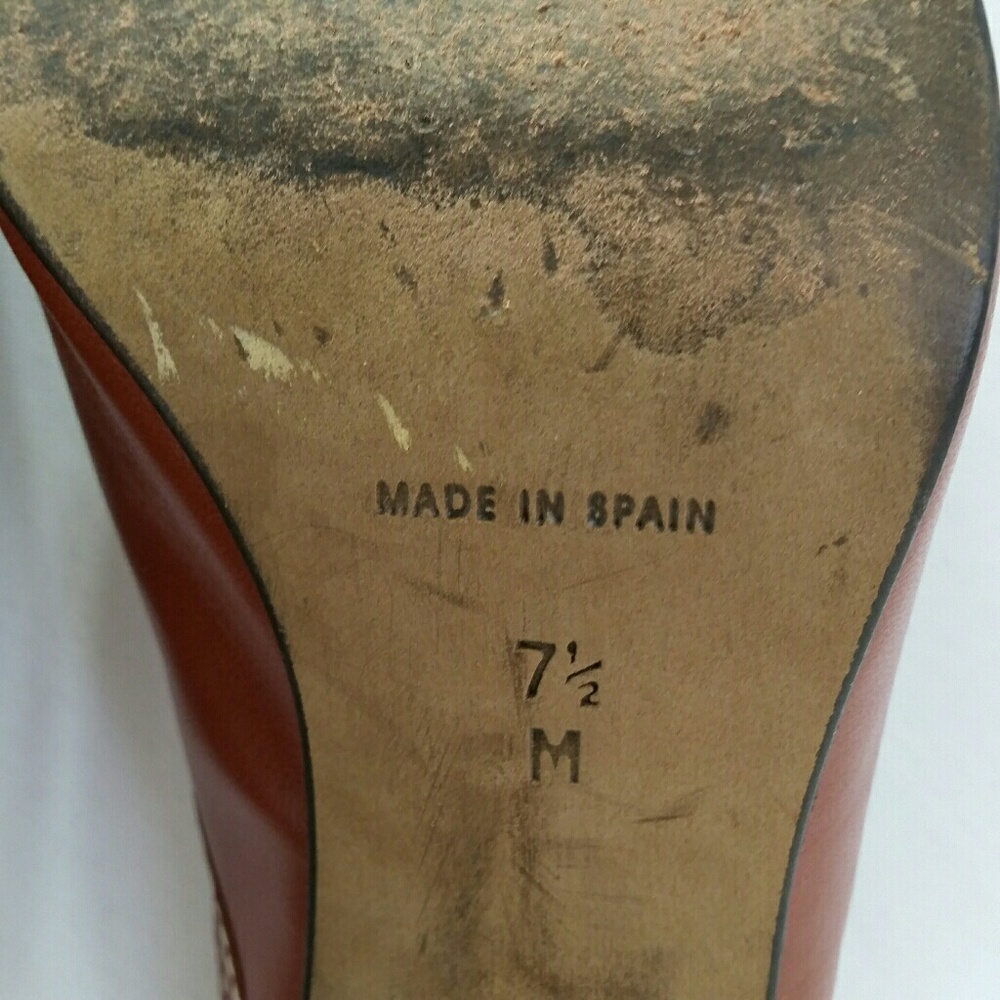 Donald J Pliner Size 7.5M Cognac Brown Mule Heel - Picture 7 of 8